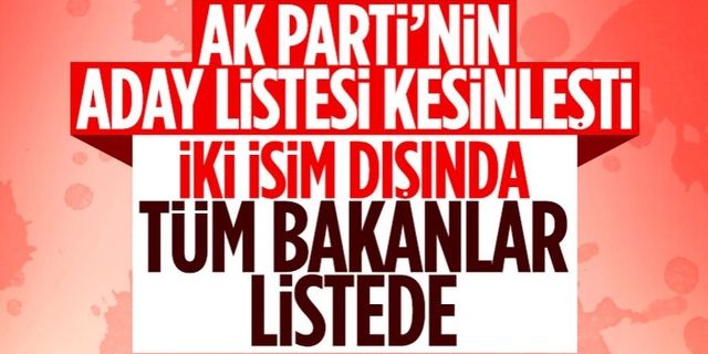 AK Parti'nin milletvekili aday listesi belli oldu