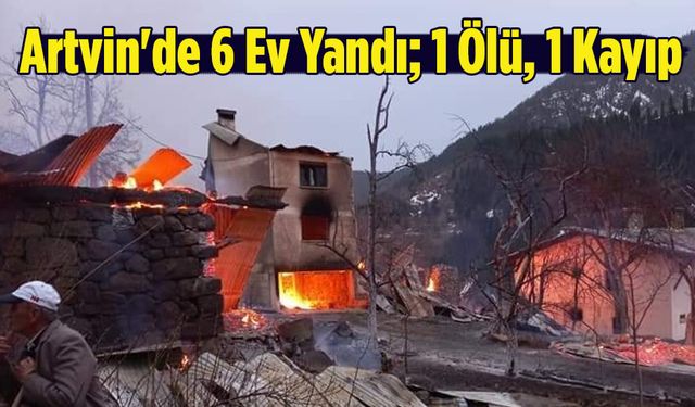 Artvin'de 6 Ev Yandı; 1 Ölü, 1 Kayıp