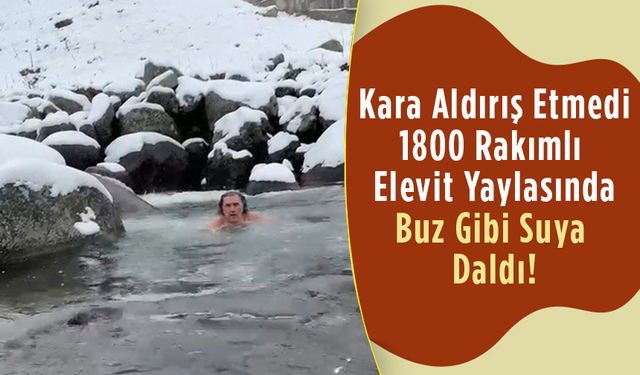 Kara Aldırış Etmeden Elevit Yaylası’nda Buz Gibi Suda Yüzdü