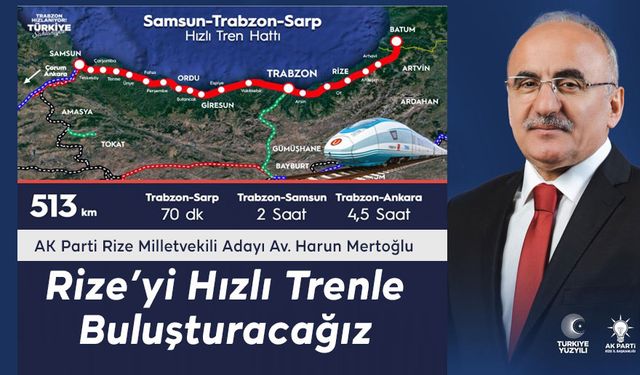 Av. Mertoğlu: Rize’yi Hızlı Trenle Buluşturacağız