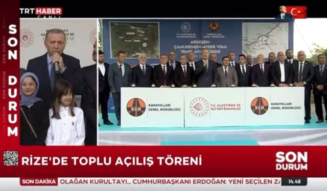 Cumhurbaşkanı Erdoğan Ardeşen -Ayder ve Tuna Yolun Temelini attı