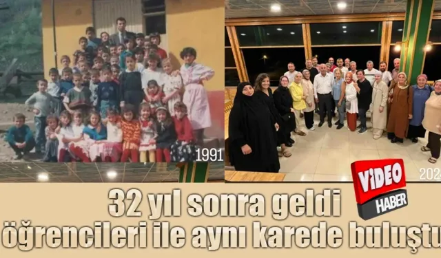 32 yıl sonra geldi, öğrencileri ile aynı karede buluştu