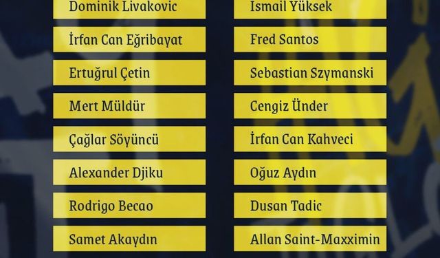 Fenerbahçe’nin Çaykur Rizespor maçı kamp kadrosu belli oldu