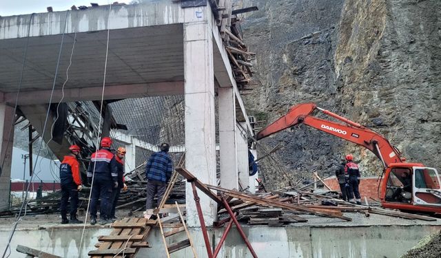 Trabzon'da inşaatta çökme: 3 işçi yaralı, 1 kişi aranıyor