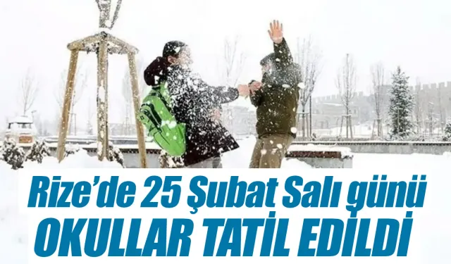 Rize'de 25 Şubat Salı günü okullar tatil edildi