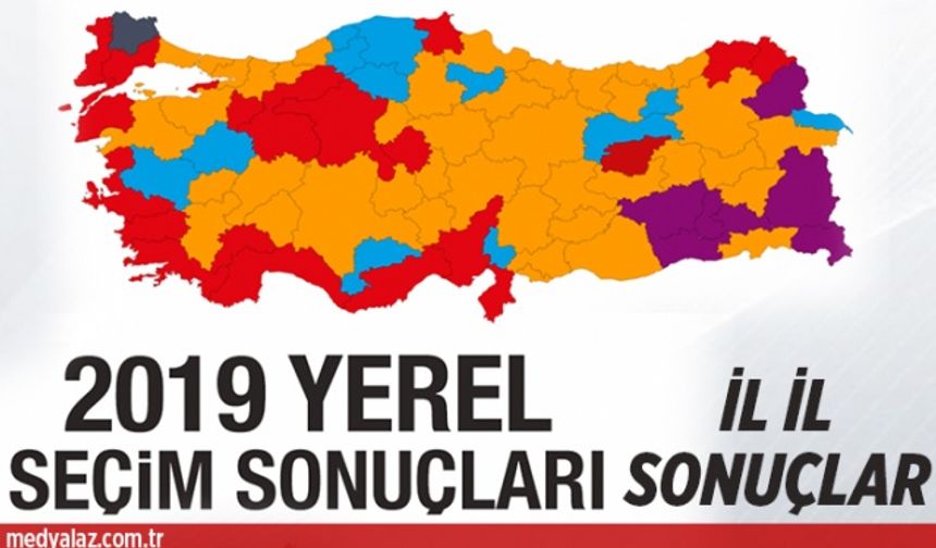 İl il 2019 yerel seçim sonuçları