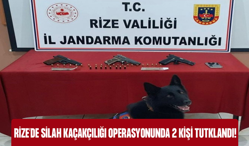 Rize'de silah kaçakçılığı yaptığı öne sürülen 2 şüpheli tutuklandı