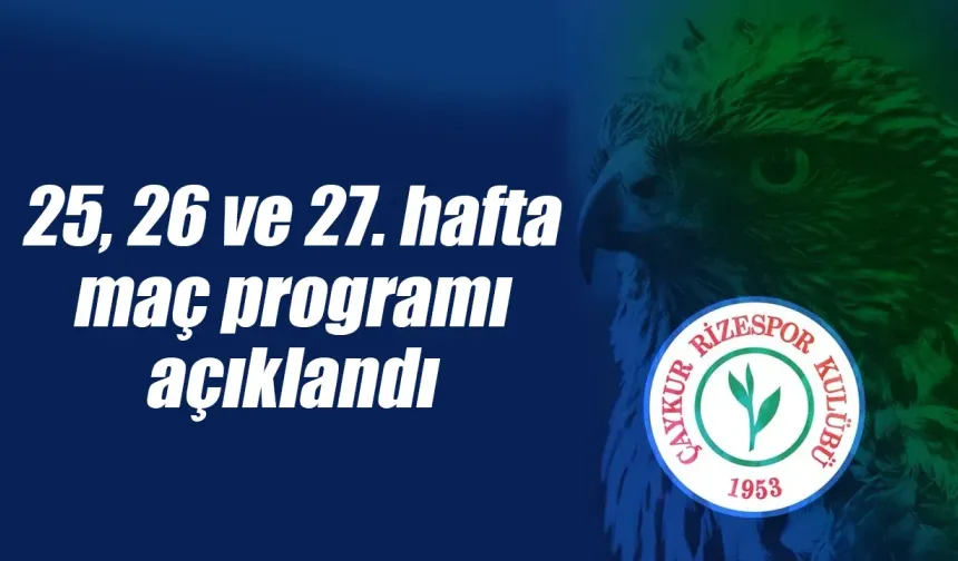 Çaykur Rizespor'un 25, 26 ve 27. hafta programı belli oldu