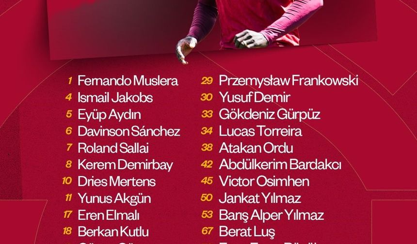 Galatasaray’ın, Trabzonspor maçı kamp kadrosu belli oldu