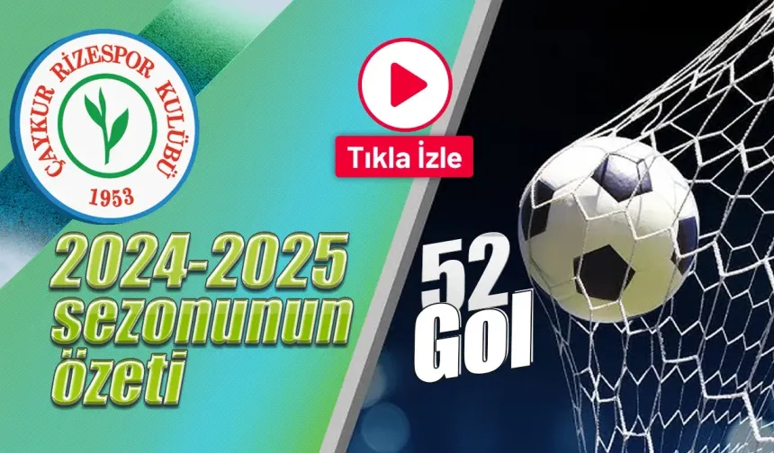 Çaykur Rizespor'dan sezonun özeti 52 Gol