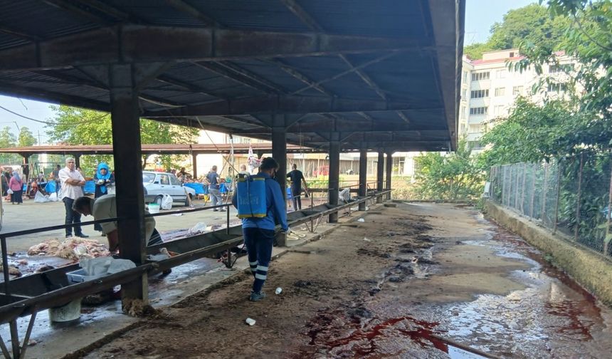 Trabzon'da kurban alanlarında hijyen mesaisi