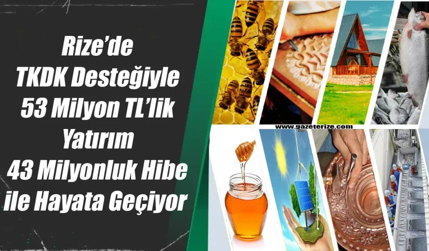Rize’de TKDK Desteğiyle 53 Milyon TL’lik Yatırım