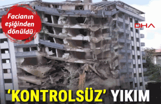 Rize'de yıkımı yapılan bina aniden çöktü; o anlar kamerada
